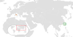 Карта с указанием местоположения Китайской Республики и Ватикана