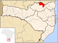 Location in the State o Santa Catarina