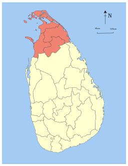 Provinsens läge på Sri Lanka