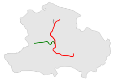 Mapa konturowa Tbilisi, u góry znajduje się punkt z opisem „Saradżiszwili”