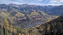 Fall colors in Telluride. View from the ski area, 2010 Telluride from the ski hill.jpg