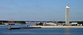 Hafeneinfahrt Travemünde mit Passat im Segelhafen Priwall