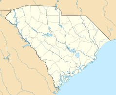 Mapa konturowa Karoliny Południowej, po prawej nieco u góry znajduje się punkt z opisem „Florence”