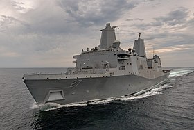 USS Portland bei Testfahrten (2017)