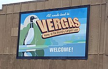 Señal de bienvenida en Vergas, Minnesota