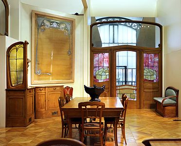 Det de mobilă de Victor Horta, în Hôtelul Aubeque din Bruxelles (1902–1904)