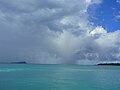 Apolima Strait with Apolima island (left) and the tip of Savai'i (right).