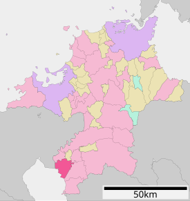 Poziția localității Yanagawa, Fukuoka