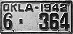 Номерной знак Оклахомы 1942 года.jpg