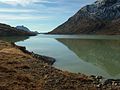 The shoreline of the lake