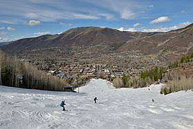 View of Aspen from Aspen Mountain ski area.