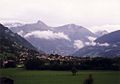 Bad Hofgastein vor dem Radhausbergmassiv, links in Wolken die Gamskarlspitze