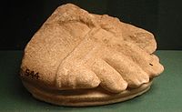 Foot fragment of a colossal statue at Bassae, displayed at the British Museum