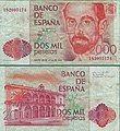 2000 pesetas, 1980.