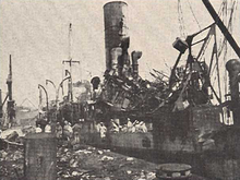 Aftermath of the explosion at the harbour Bombay-Docks-aftermath3.png