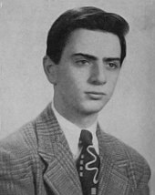 Sagan in Rahway High School's 1951 yearbook Carl Sagan in 1951 Allegarooter.jpg