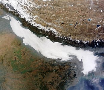 Dense fog over the Indian subcontinent, by NASA