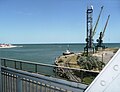 La passe du Dniestr en direction de la mer Noire vue depuis un train sur le pont.