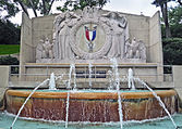 Fonte Memorial Eagle Scout (1968), Kansas City, Missouri. Peças recuperadas da Estação Pensilvânia