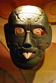 Replica jade Maya mask from Petén