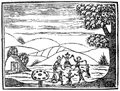 Feeën dansen in een kring (zie ook heksenkring) bij een heuvel, waarschijnlijk 17e eeuw