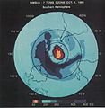Image 35A team of British researchers found a hole in the ozone layer forming over Antarctica, the discovery of which would later influence the Montreal Protocol in 1987. (from Environmental science)