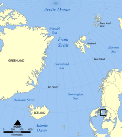 Carte de la mer du Groenland.