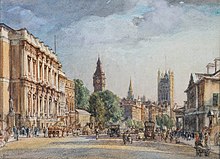 Whitehall by Francis Dodd (1920) displaying the Palace of Westminster Francis Dodd - Dodd-98279 - Whitehall and the Palace of Westminster.jpg