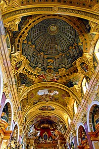 Illusionistic painting on the ceiling of the Jesuit church in Vienna by Andrea Pozzo (1703)