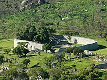 Ruins of Great Zimbabwe. Kalanga/Shona rulers of this kingdom dominated trade at Ingombe Ilede. Great-Zimbabwe-ruins-outer-walls-3-1200.jpg