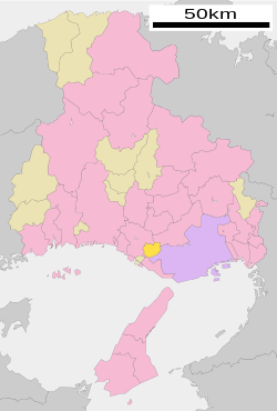 Location of Inami in Hyōgo Prefecture