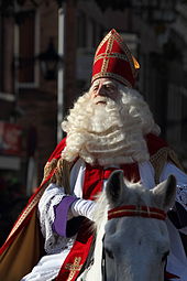 Sinterklaas, Netherlands (2009) on his horse named Amerigo Intocht van Sinterklaas in Schiedam 2009 (4102602499) (2).jpg