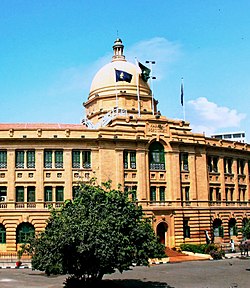 The Karachi Port Trust Building, completed in 1916, is located on the southern edge of Kharadar