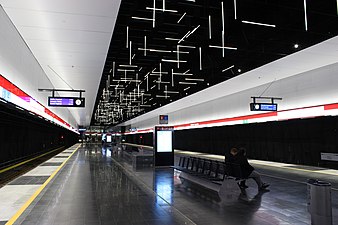 Kägeluddens metrostation, interiör, 2017