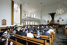 Congregants attend the Divine Service in a Dutch Reformed Church, Doornspijk Kerkdienst hhk doornspijk.jpg