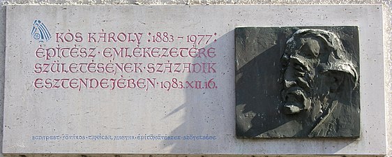 Emléktáblája, Budapest XIX., Kós Károly tér 3.