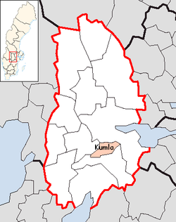 Община Кумла на картата на лен Йоребру, Швеция