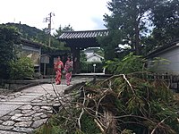 京都市左京区金地院の入り口における倒木