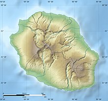 Carte en relief de La Réunion.