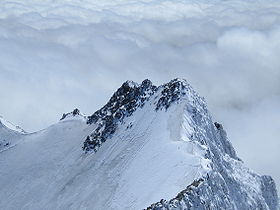 Vue de la Spedla depuis le piz Bernina.