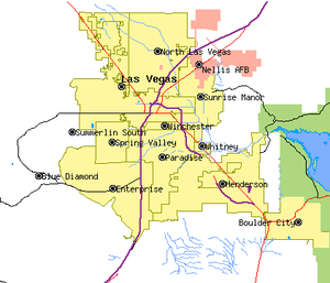 Peta wilayah metropolitan Las Vegas