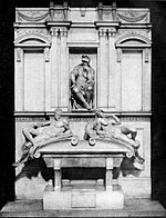 ロレンツォ・ディ・ピエロ・デ・メディチの霊廟。ミケランジェロの彫刻『夕暮（英語版）』と『曙（英語版）』の彫刻で装飾されている。