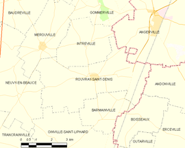 Mapa obce Rouvray-Saint-Denis