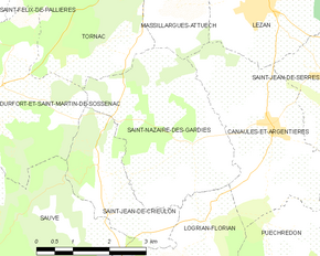 Poziția localității Saint-Nazaire-des-Gardies