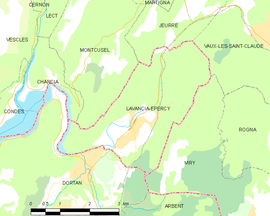 Mapa obce Lavancia-Epercy