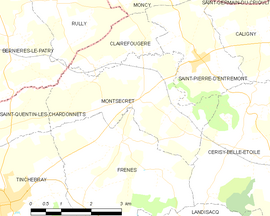 Mapa obce Montsecret