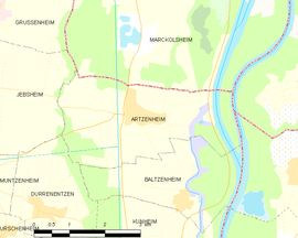 Mapa obce Artzenheim