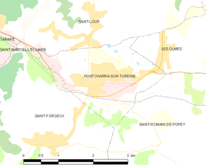 Poziția localității Pontcharra-sur-Turdine