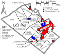 Map of Lehigh County Pennsylvania With Municipal and Township Labels.png