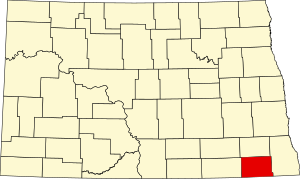 Map of North Dakota highlighting Sargent County